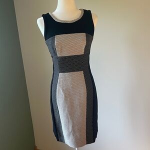 Anthropologie Black and White Patterned Mini Dress